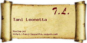Tani Leonetta névjegykártya